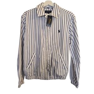 NWT Polo Ralph Lauren Light Weight White Blue Striped Jacket